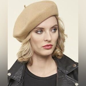 NWOT Parkhurst Traditional Basque Unisex Wool Beret In Tea Leaf One Size